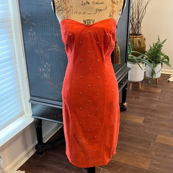 Vakko | Dresses | Vakko Orange Suede Dress With Gold Studs And Bolero Jacket | Poshmark Vakko | Dresses | Vakko Orange Suede Dress With Gold Studs And Bolero Jacket | Poshmark